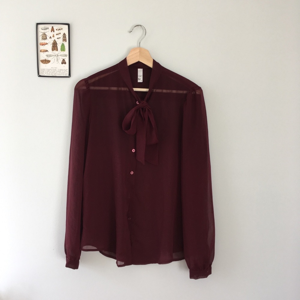 Chiffon tie-front blouse - American Apparel